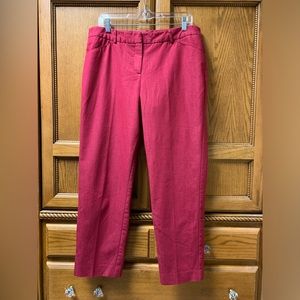 Larry Levine Women’s Red Cotton Blend Capri Dress Pants Size 14